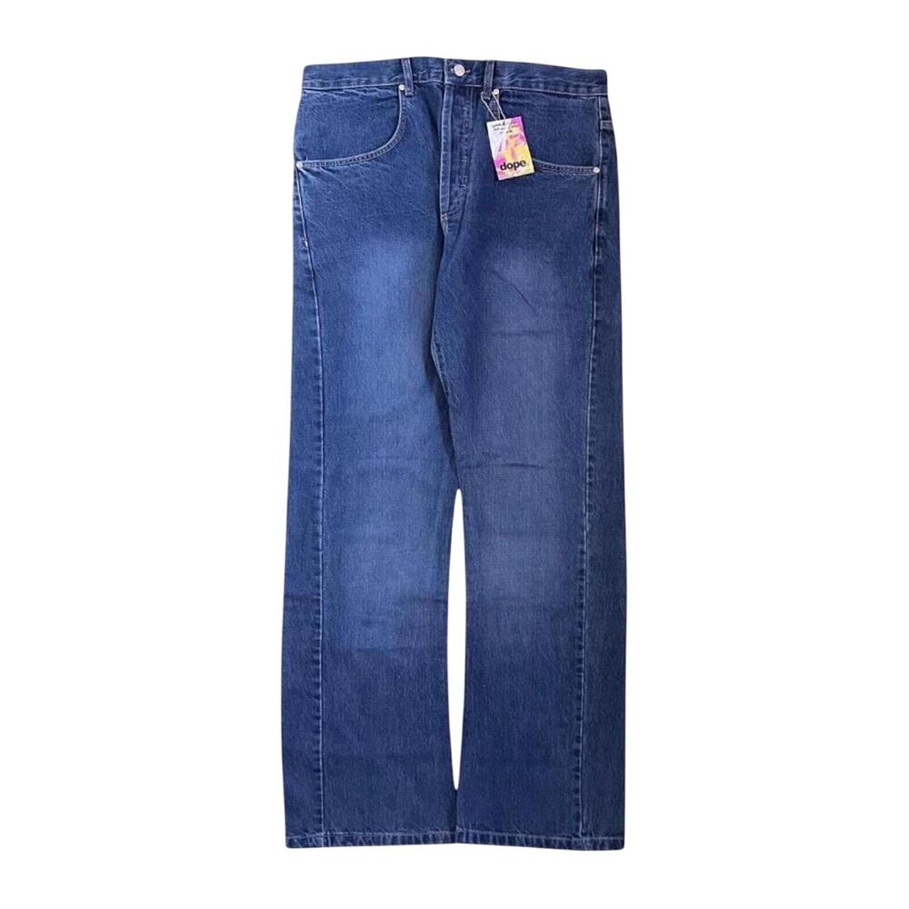 Dope Silvester Blast Wash Men's Y2K New with Tag Straight Leg Denim Jean W34 L32